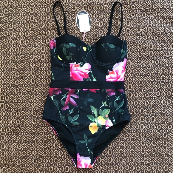 NWT TED BAKER Citrus Bloom One-Piece Swimsuit swim - Picture 9 of 16